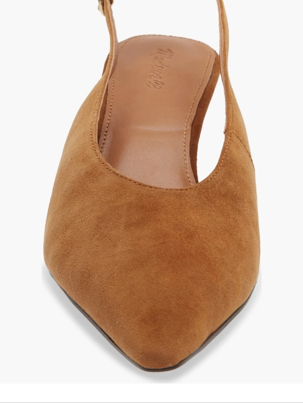 NWOT Madewell Emilie Pointed Toe Slingback Pump Tan Suede $178 Sz 8.5 - Picture 4 of 11